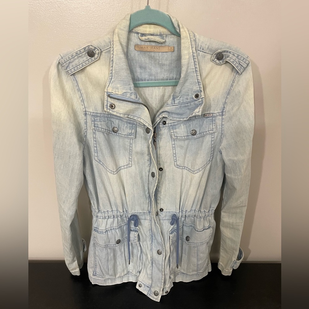 Vintage white washed denim jacket